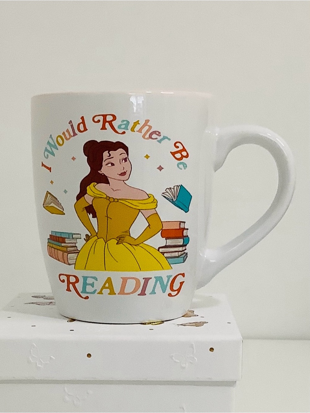 Disney Princess Belle “I Would Rather Be Reading” Silver Buffalo Ceramic Mug